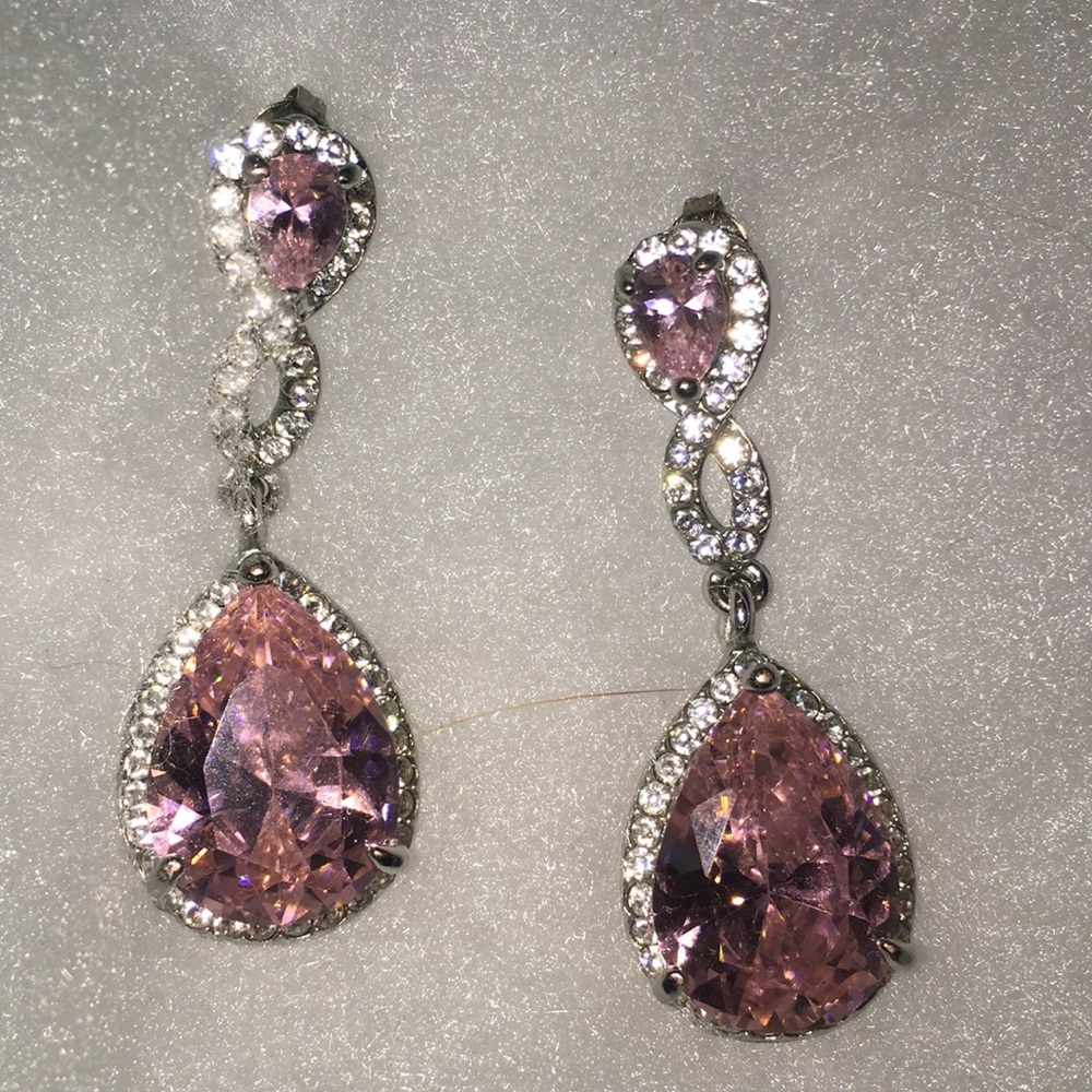 Pink & silver earrings